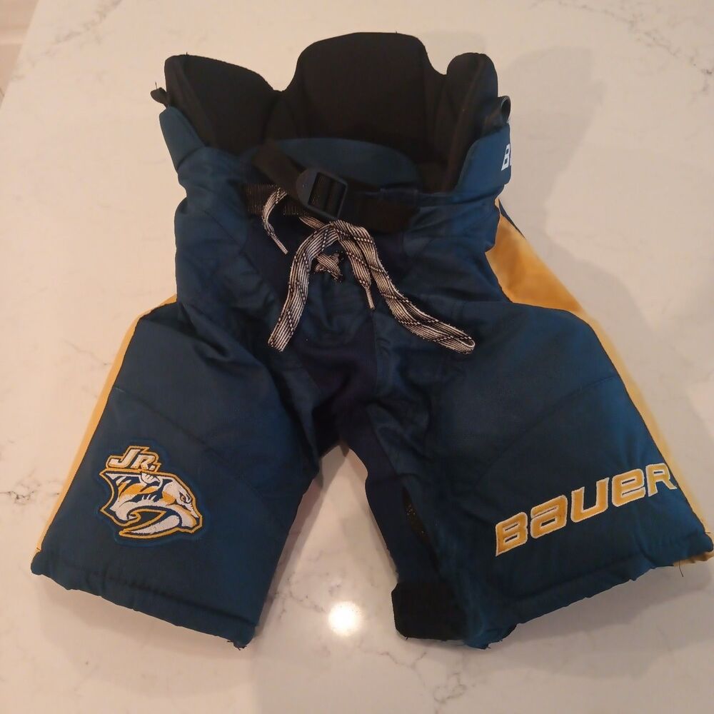 Bauer Hockey Pants Jr. Nashville Preds Predators Navy / Yellow Junior - Small S